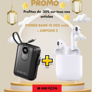 POWER BANK 10 000 mAh  + AIRPODS 2